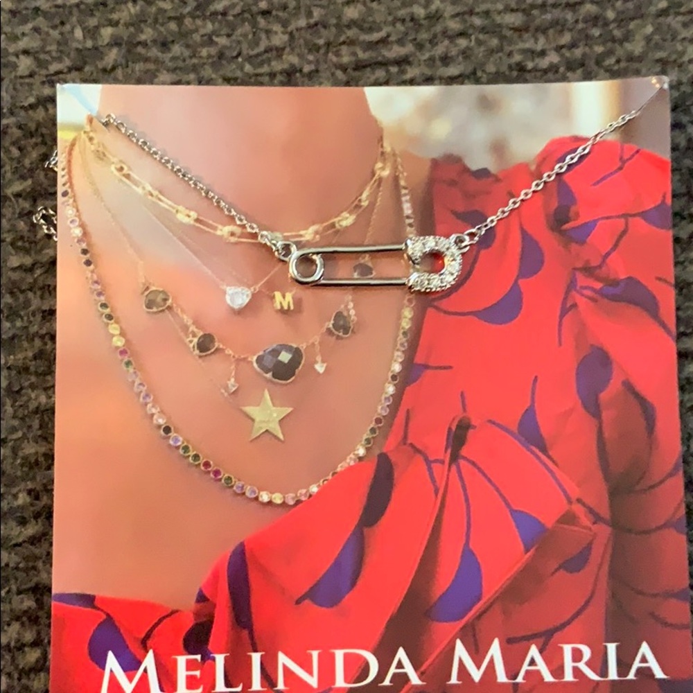 Sparkles adjustable safety pin necklace